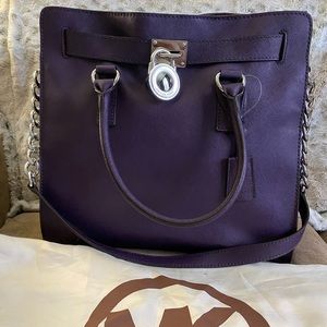 NWT Michael Kors Hamilton Large purple handbag.